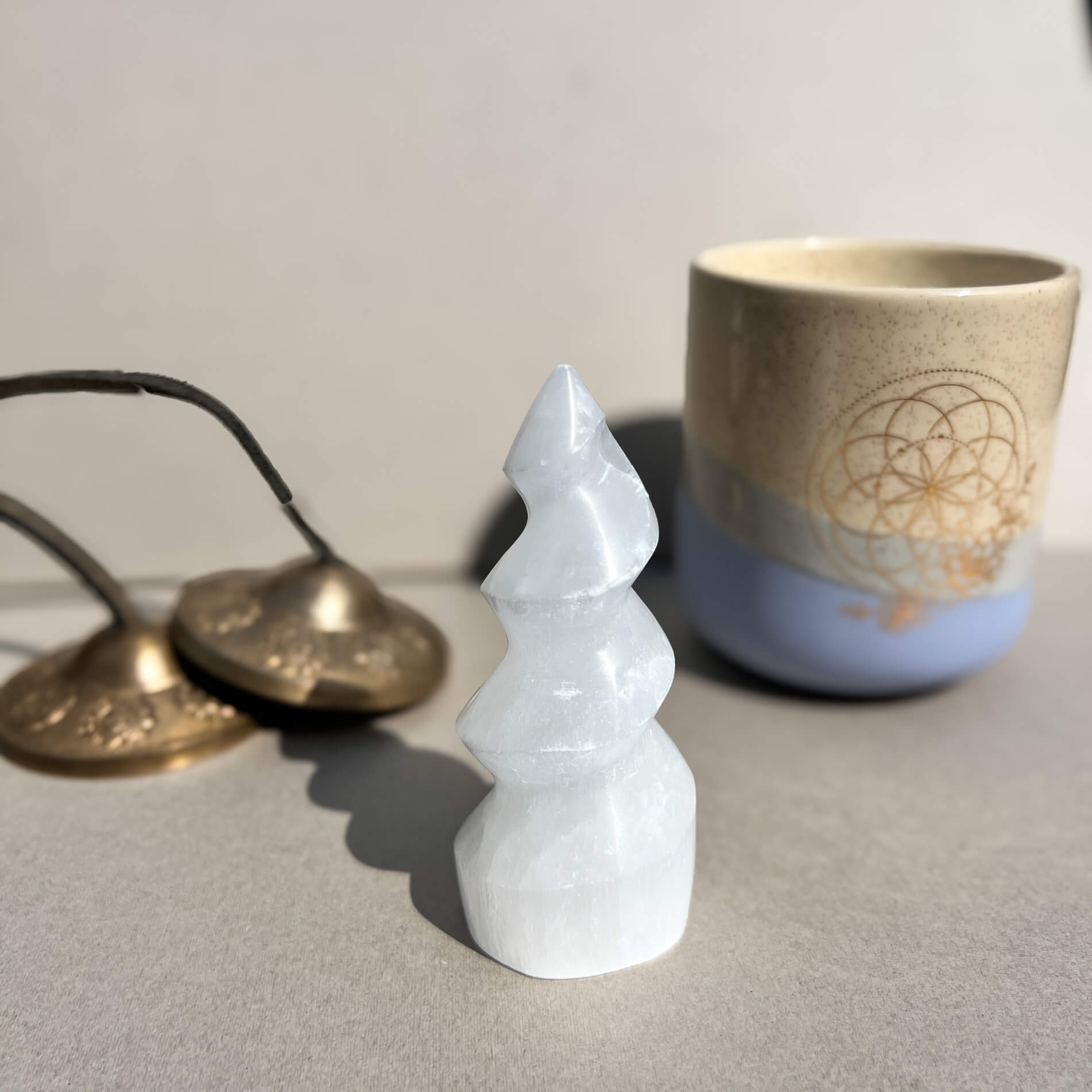 Selenite Crystal Unicorn Horn 10cm