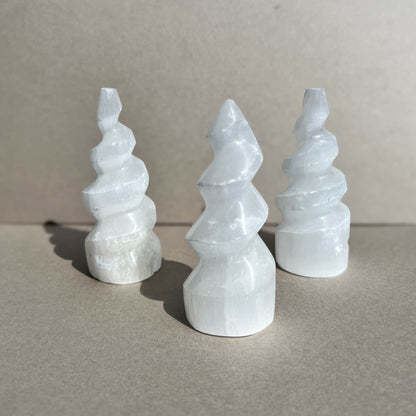 Selenite Crystal Unicorn Horn 10cm