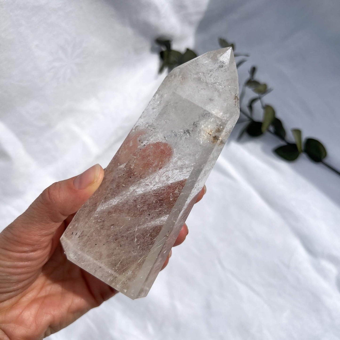 Silver Rutilated Quartz Crystal Tower