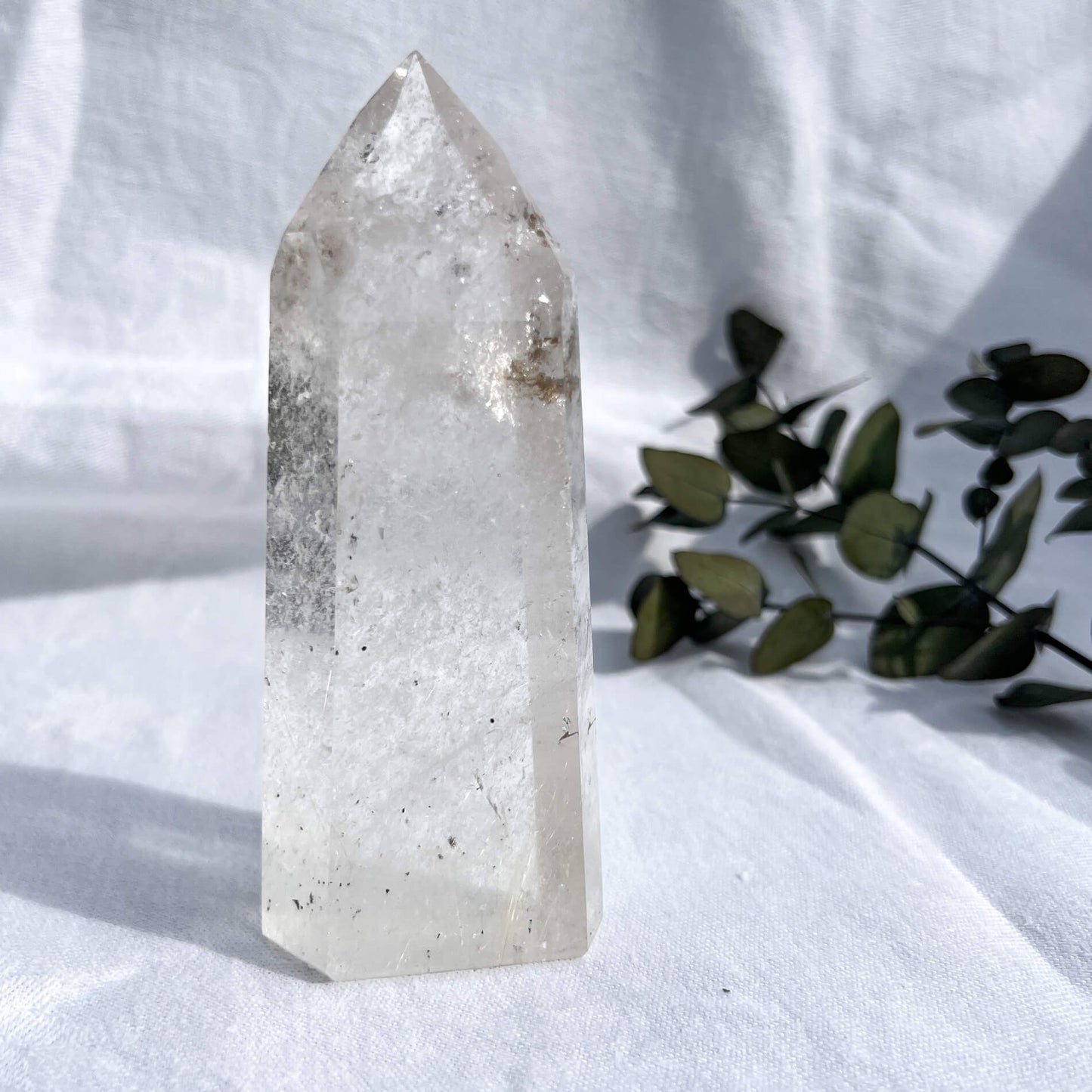 Silver Rutilated Quartz Crystal Tower