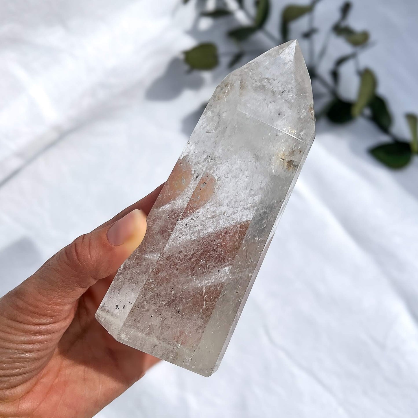 Silver Rutilated Quartz Crystal Tower