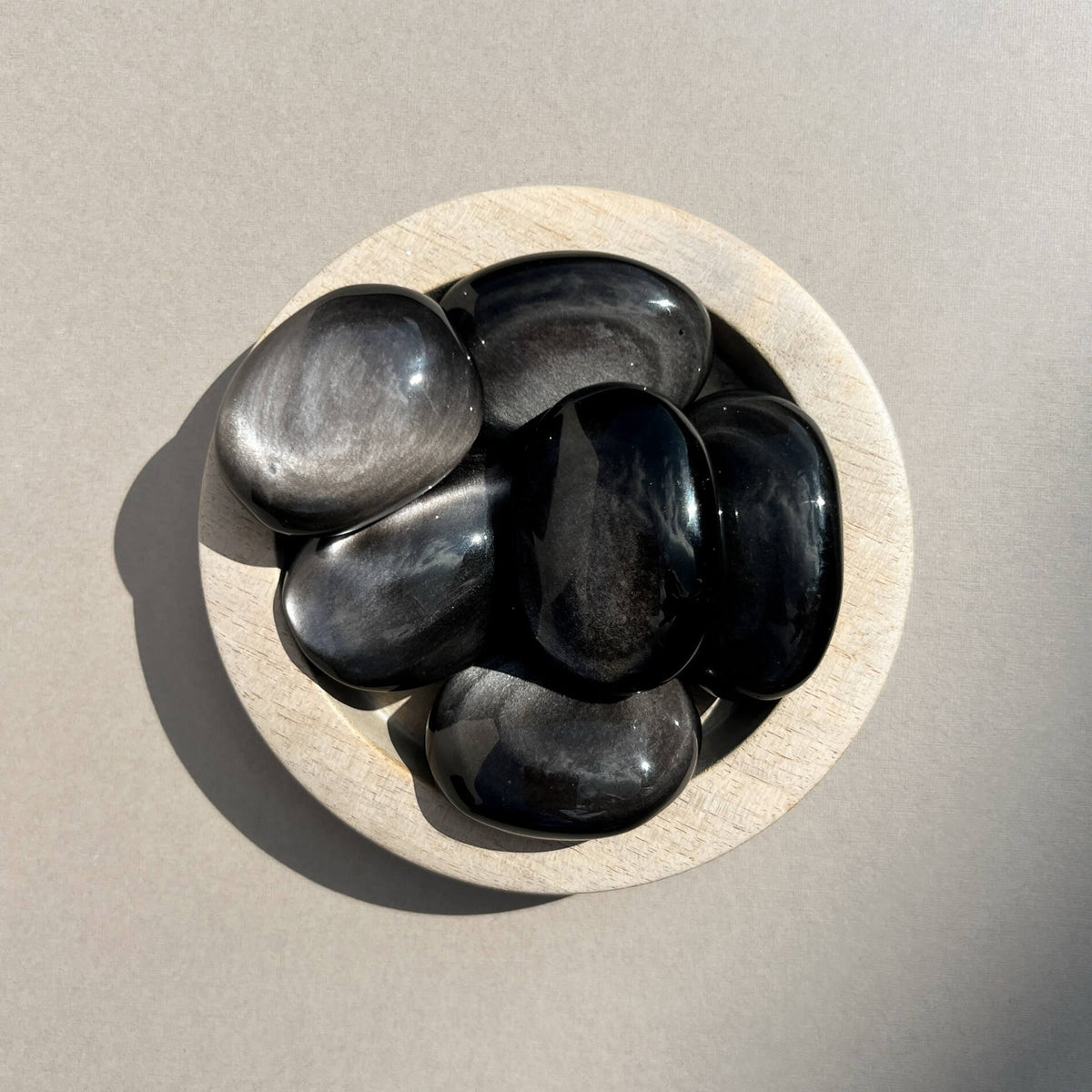 Crystal Palmstones - Silver Sheen Obsidian