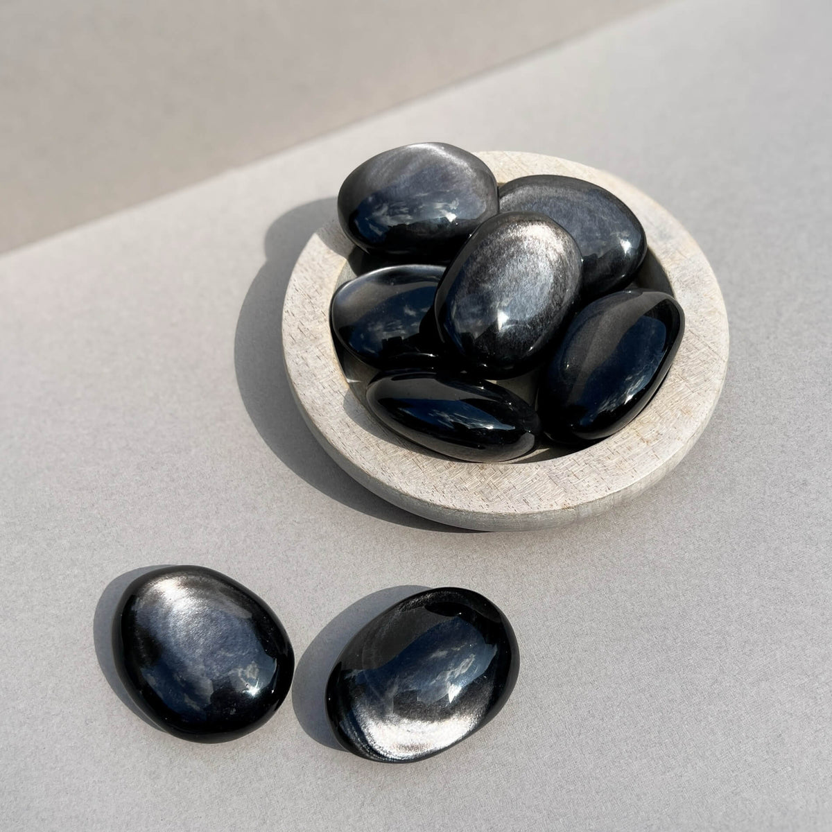 Crystal Palmstones - Silver Sheen Obsidian