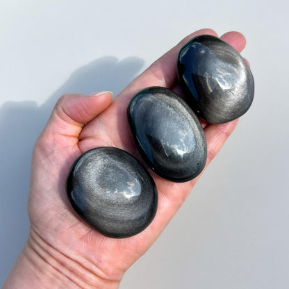 Crystal Palmstones - Silver Sheen Obsidian
