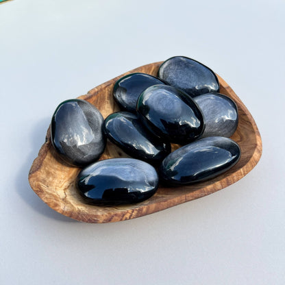 Crystal Palmstones - Silver Sheen Obsidian