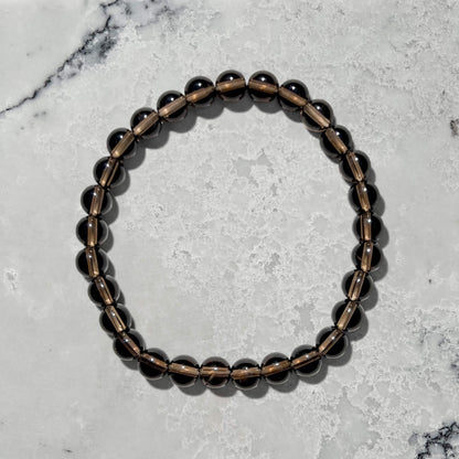 Crystal Bead Bracelet - Smoky Quartz