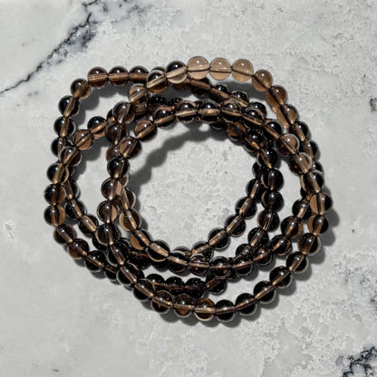 Crystal Bead Bracelet - Smoky Quartz