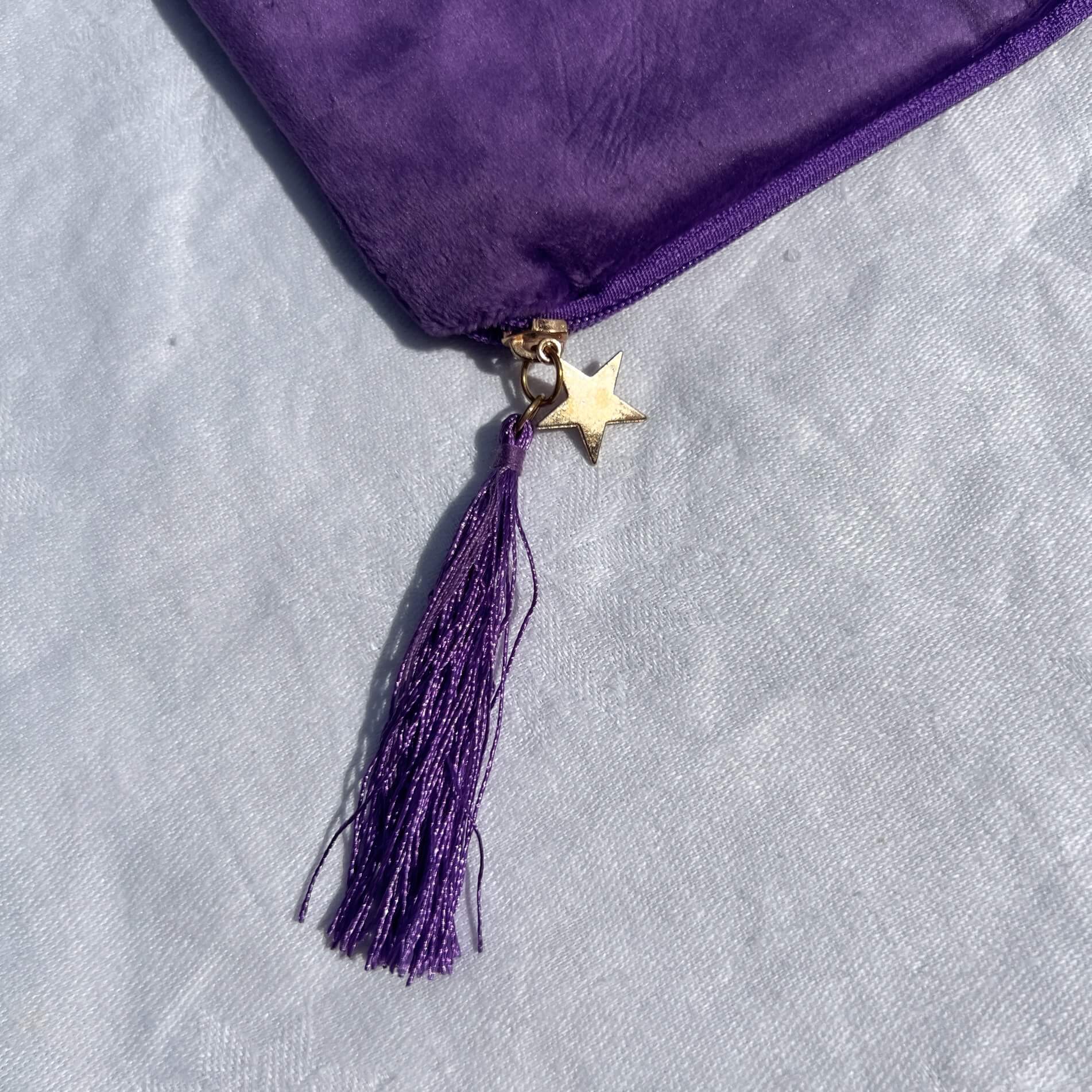 The Star Purple Velvet Zip Bag