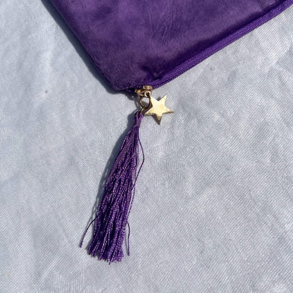 The Star Purple Velvet Zip Bag
