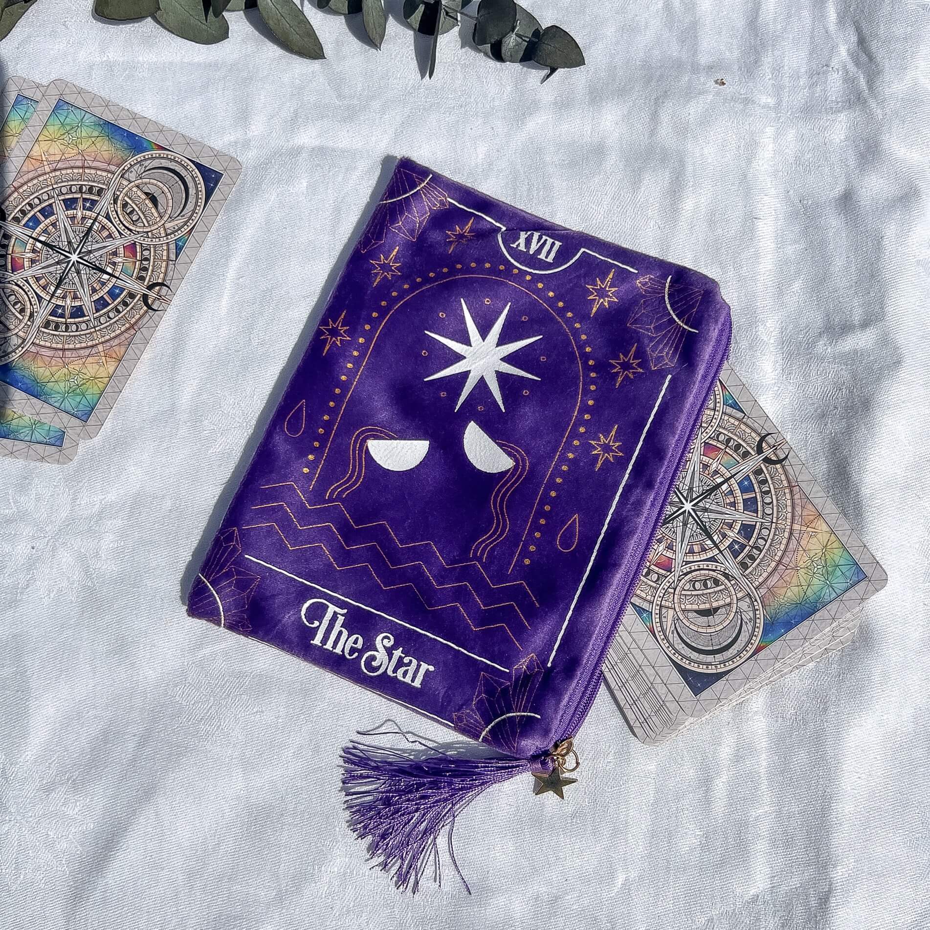 The Star Purple Velvet Zip Bag