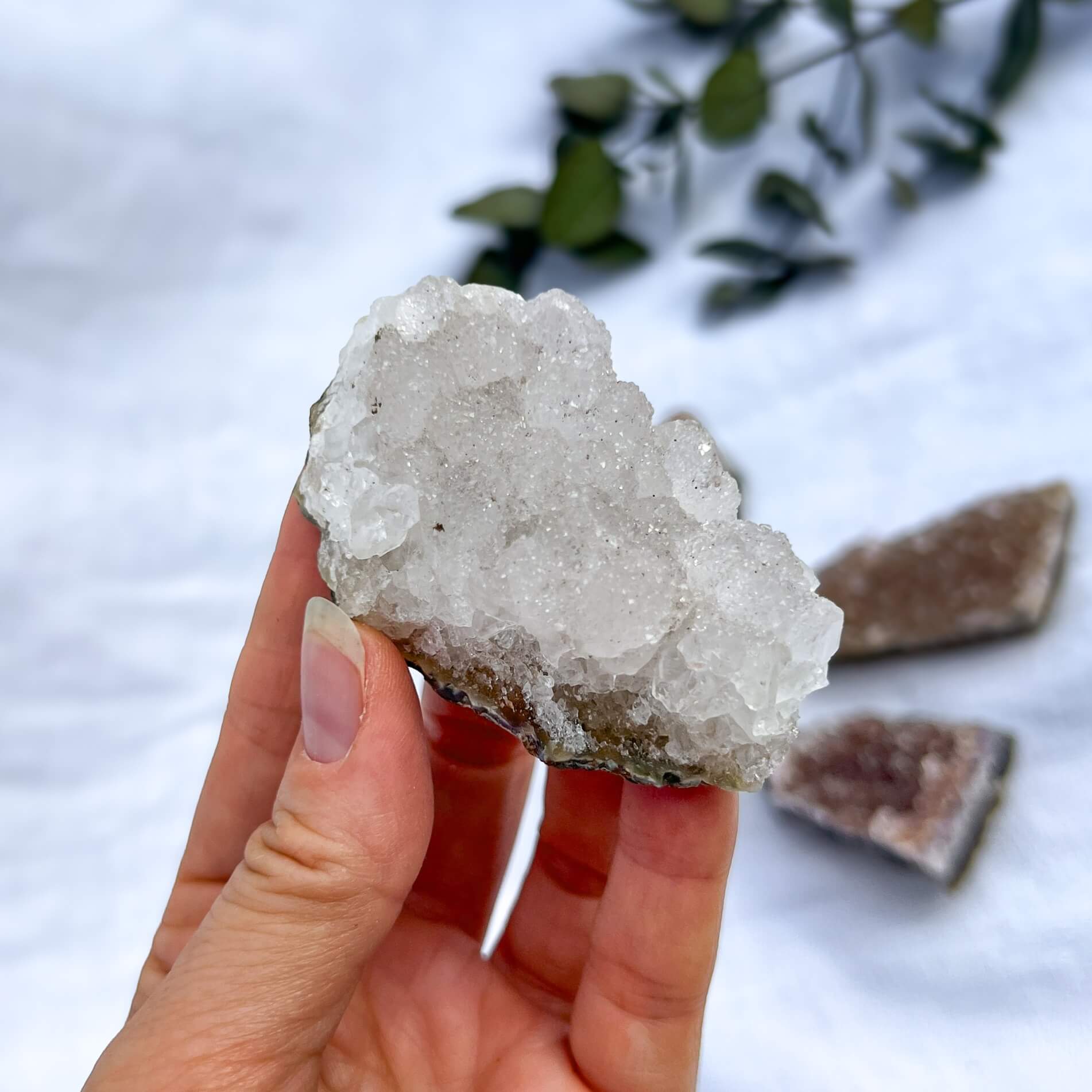 Sugar Druzy Quartz Crystal Cluster