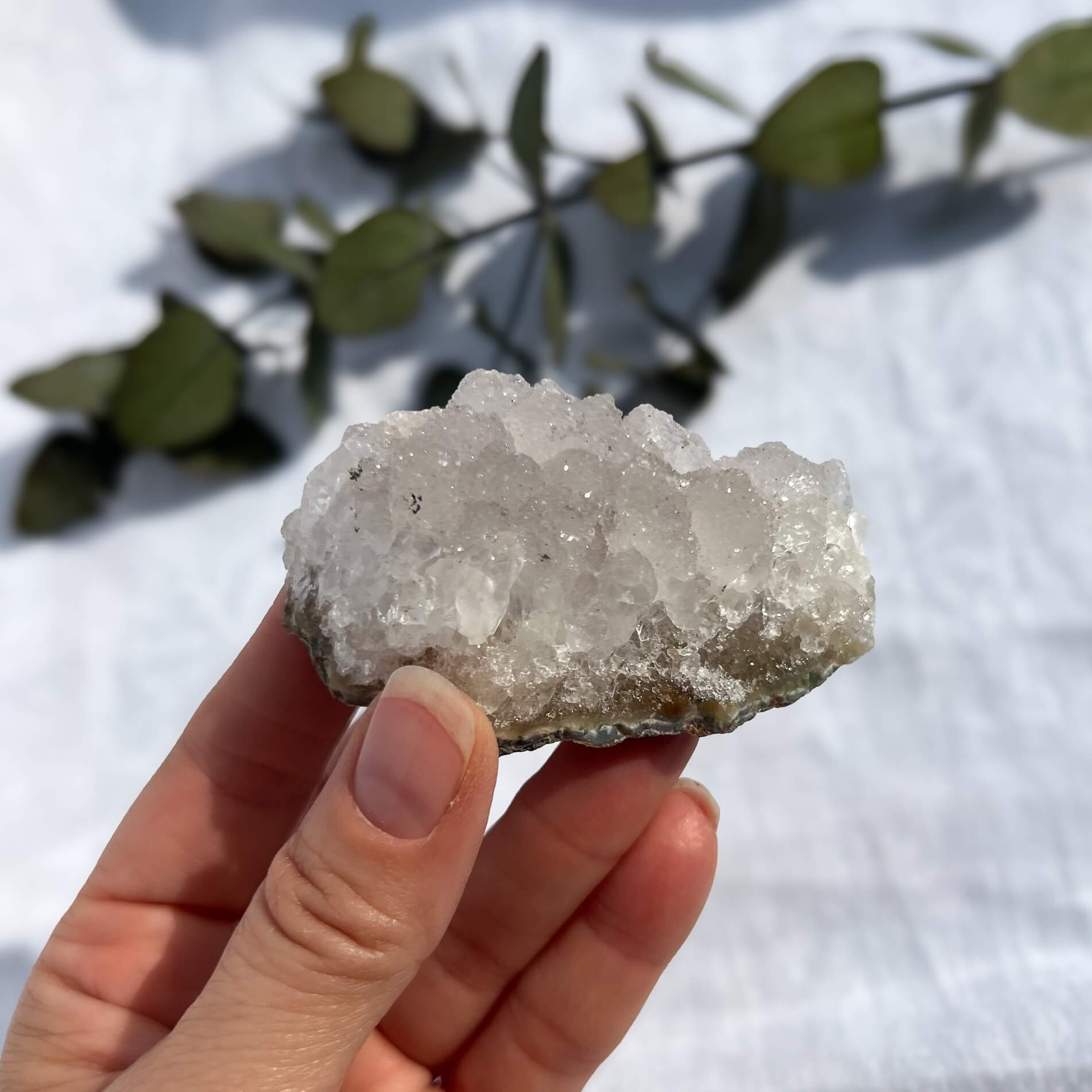 Sugar Druzy Quartz Crystal Cluster