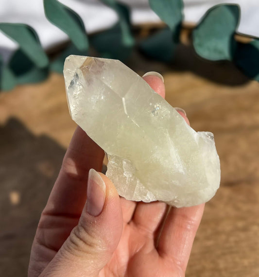 Sulphur Quartz Crystal Point - XL