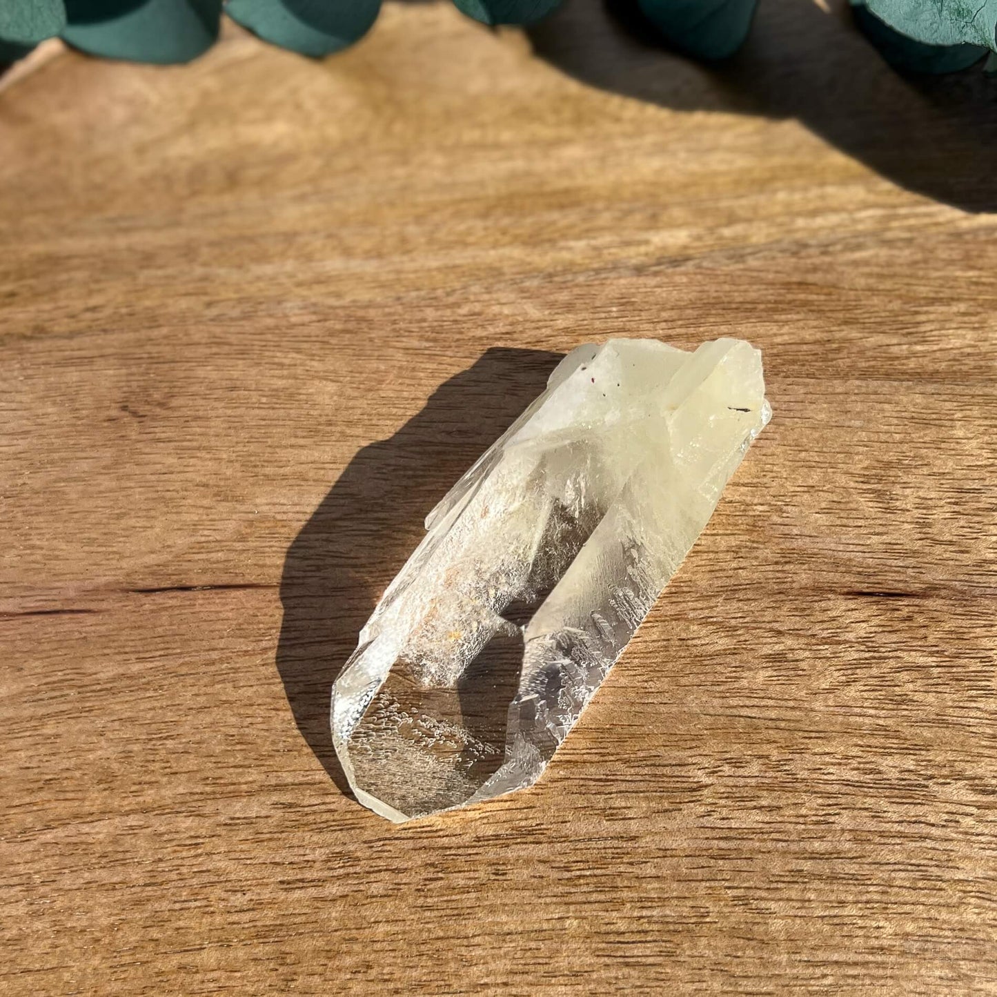 Sulphur Quartz Crystal Point - Etched