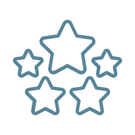 Five blue stars Trustpilot review icon
