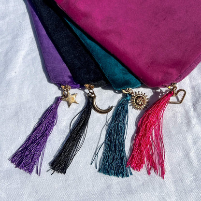 The Star Purple Velvet Zip Bag