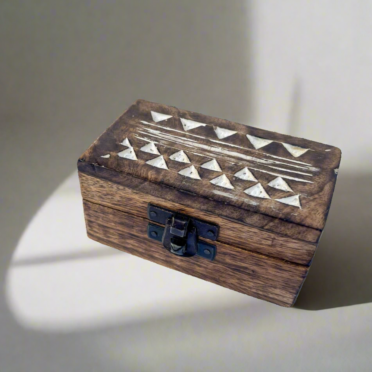 Aztec Wooden Trinket Box
