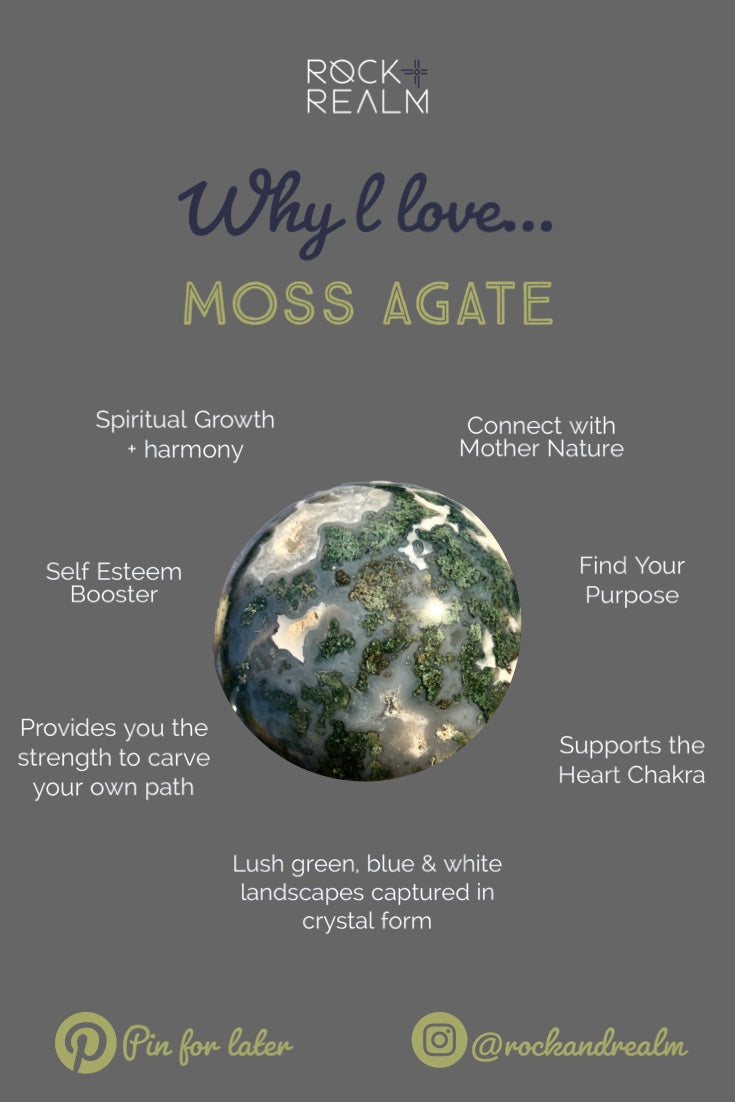 Moss Agate Crystal Pinterest Infographic