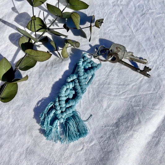 Alaska blue helix keyring with house keys