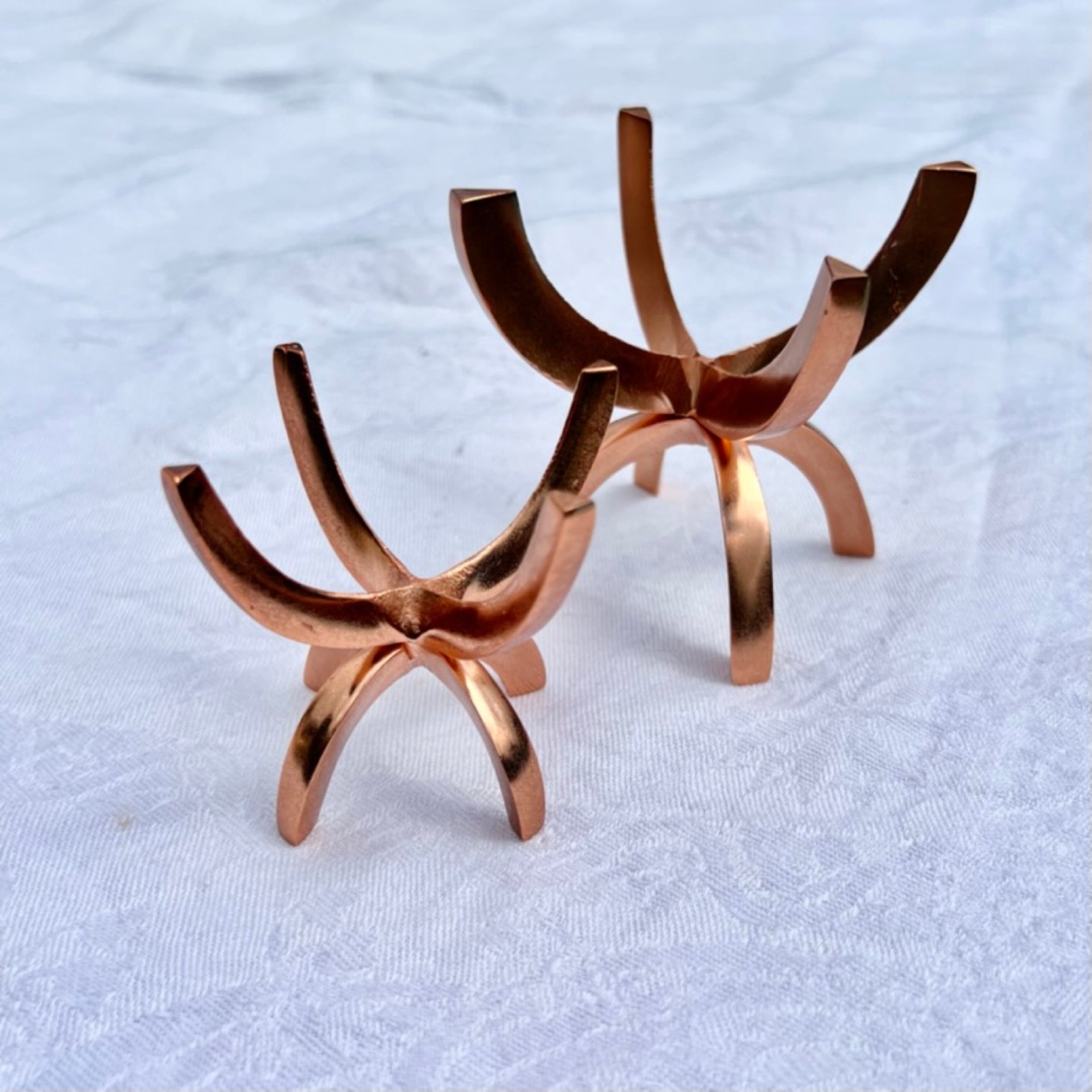 Small and large Rose gold crystal sphere holders