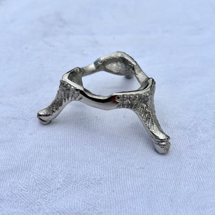 Silver nickel vintage style small crystal sphere holder