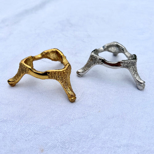 Silver nickel and gold vintage style small crystal sphere holders