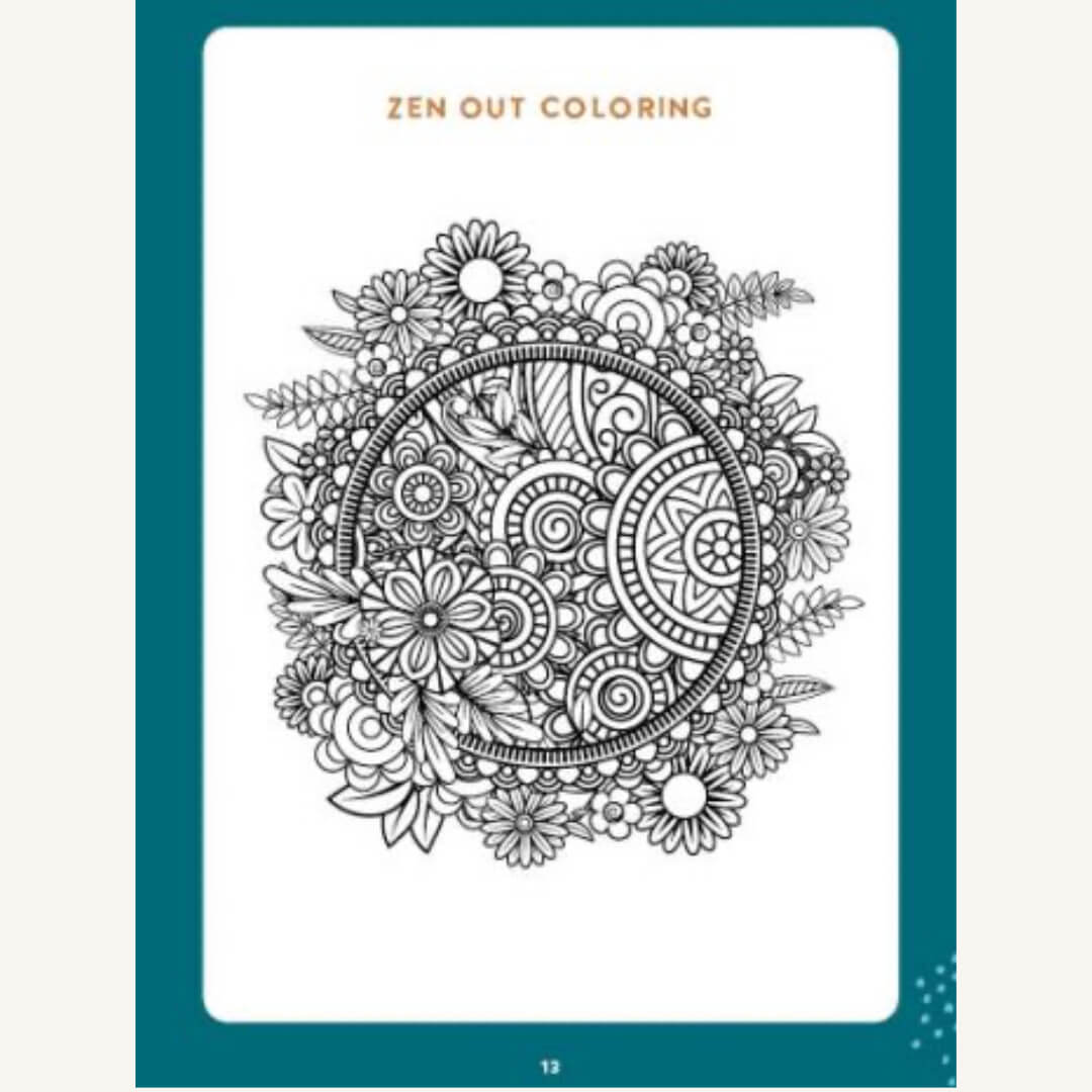 Zen Meditations journal mandala mindful colouring