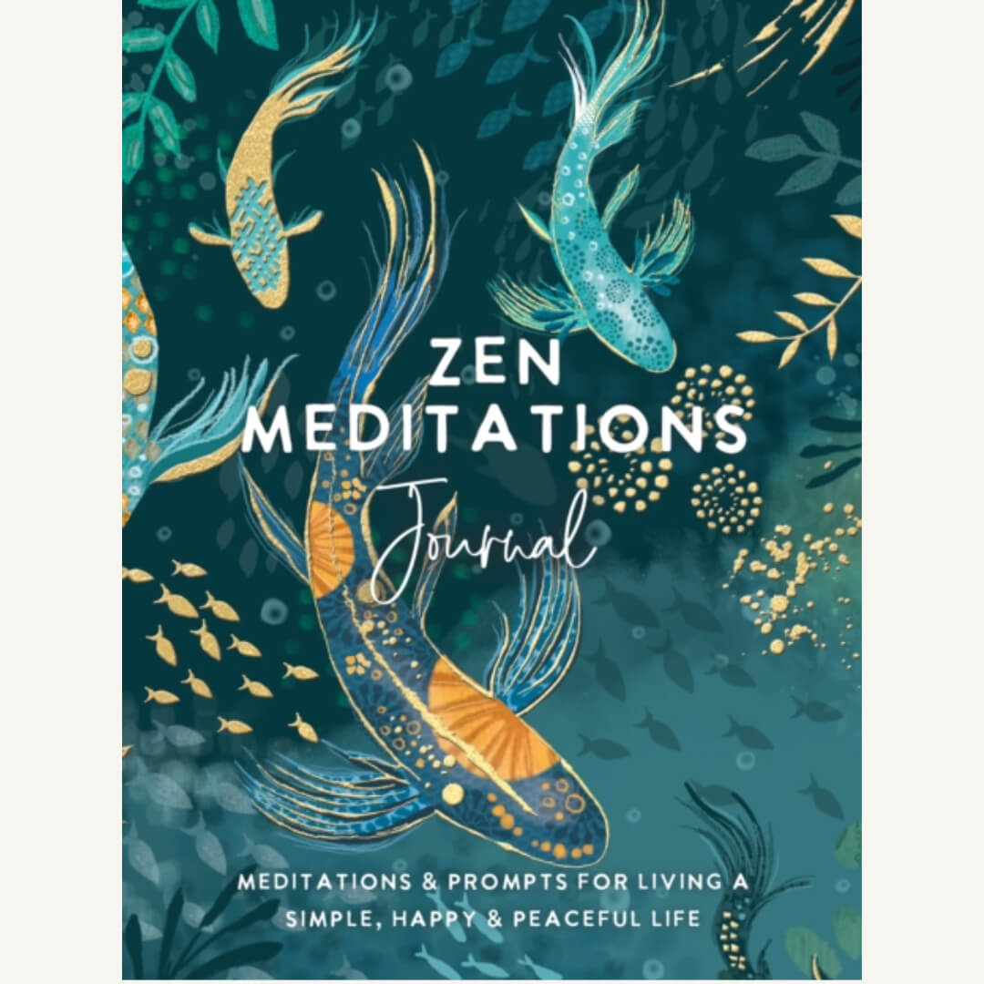 Zen Meditations journal turquoise koi carp front cover image